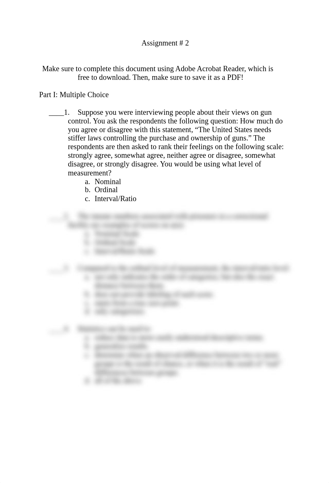 Assignment #2. Chapter 2 Levels of Measurement.pdf_dyz90i2k7h2_page1