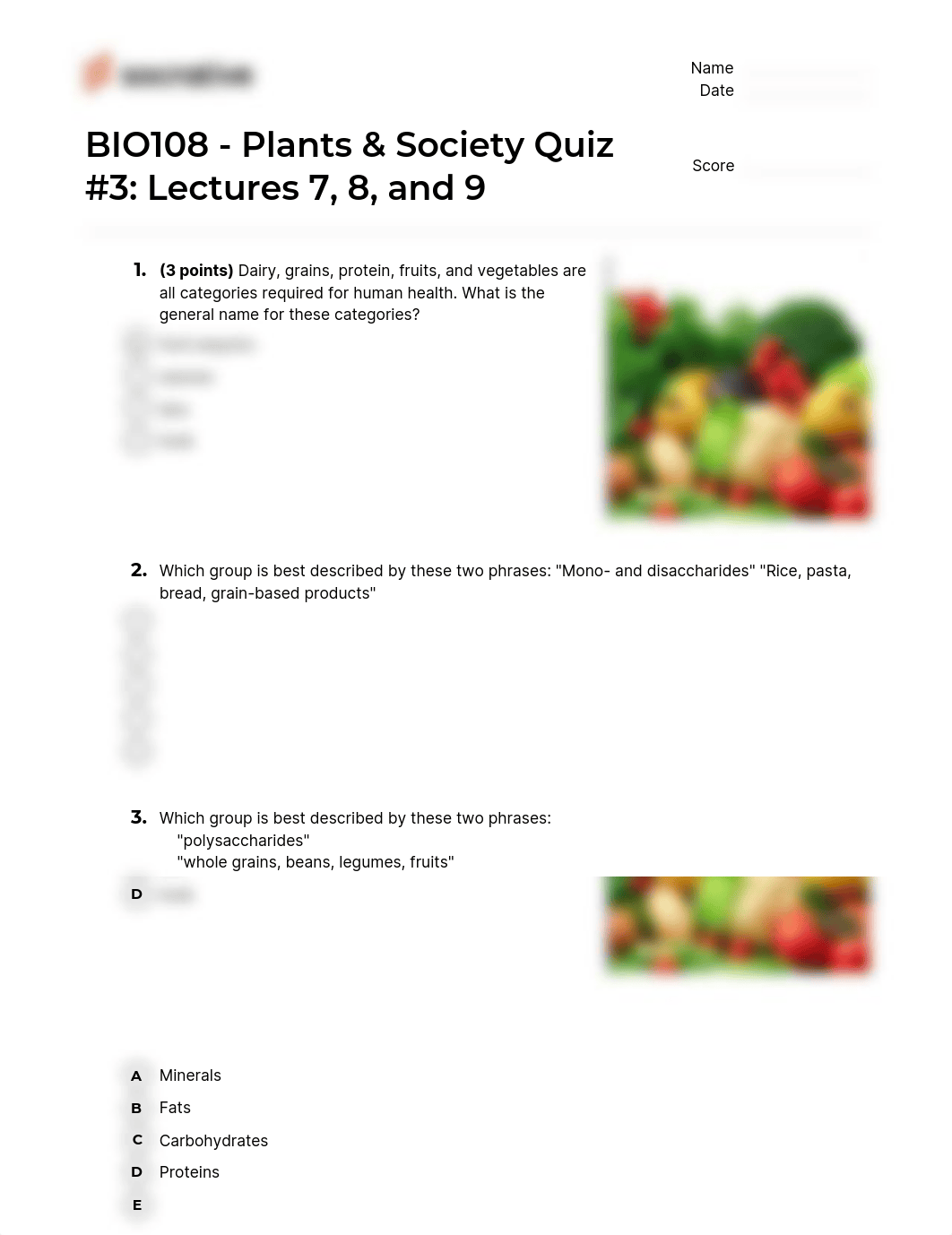 BIO108 - Plants & Society Quiz #3 Lectures 7, 8, and 9.pdf_dyzbh3dwfb2_page1