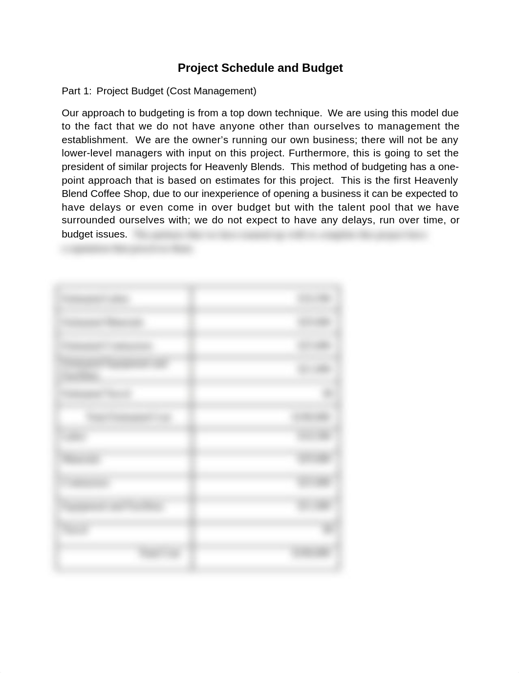 Week 6 MS Word Project Schedule and budget_TEAM_A_dyzraswloeb_page1