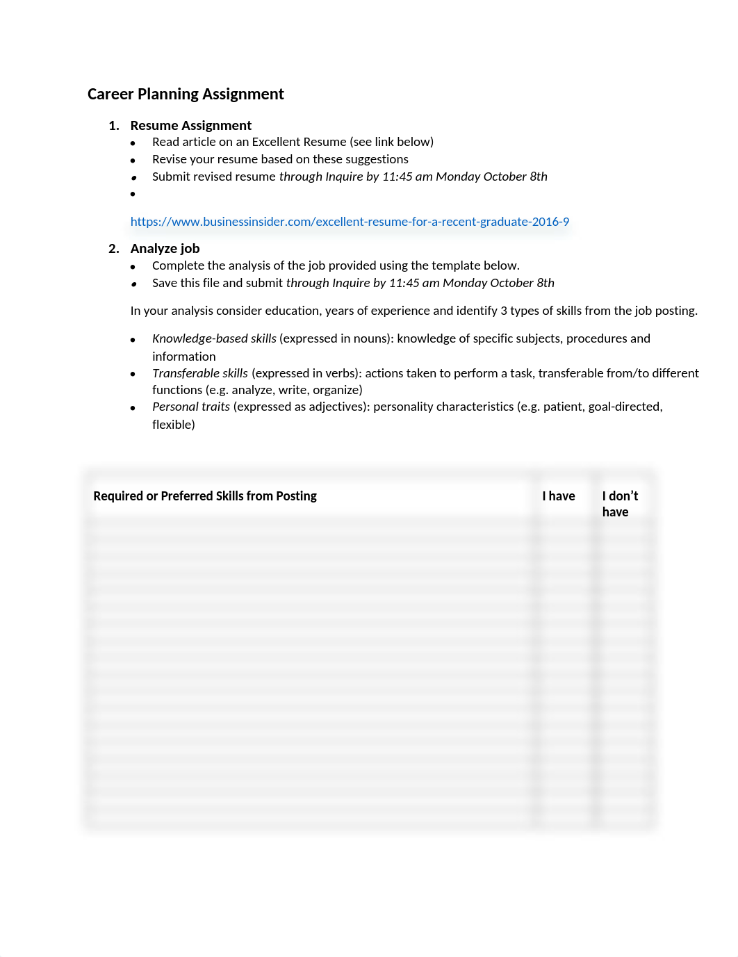 Career Planning Assignment - Out of Class assignment.docx_dyzvscsl4uo_page1