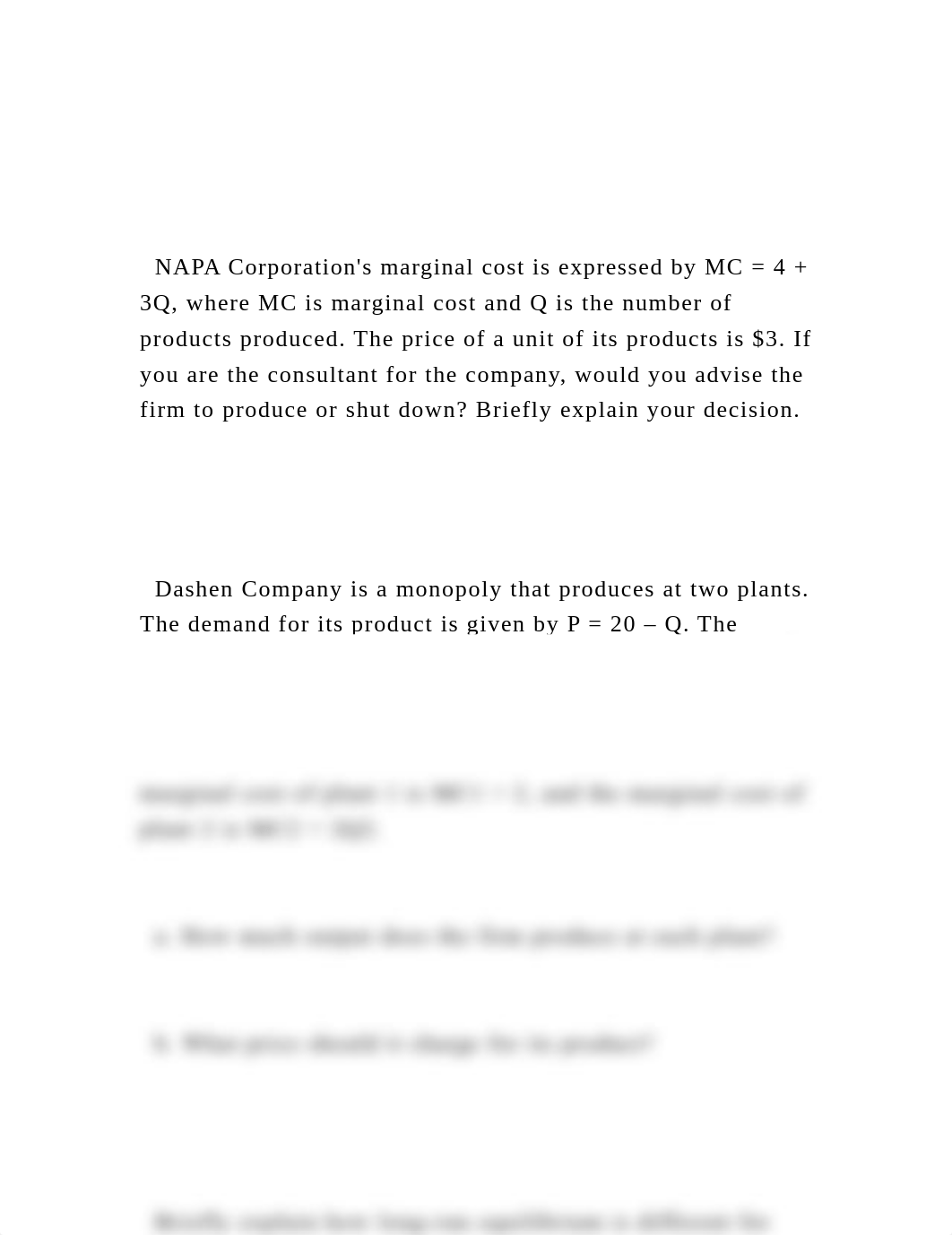 NAPA Corporations marginal cost is expressed by MC = 4 + 3Q,.docx_dz0hqu6y5gh_page2