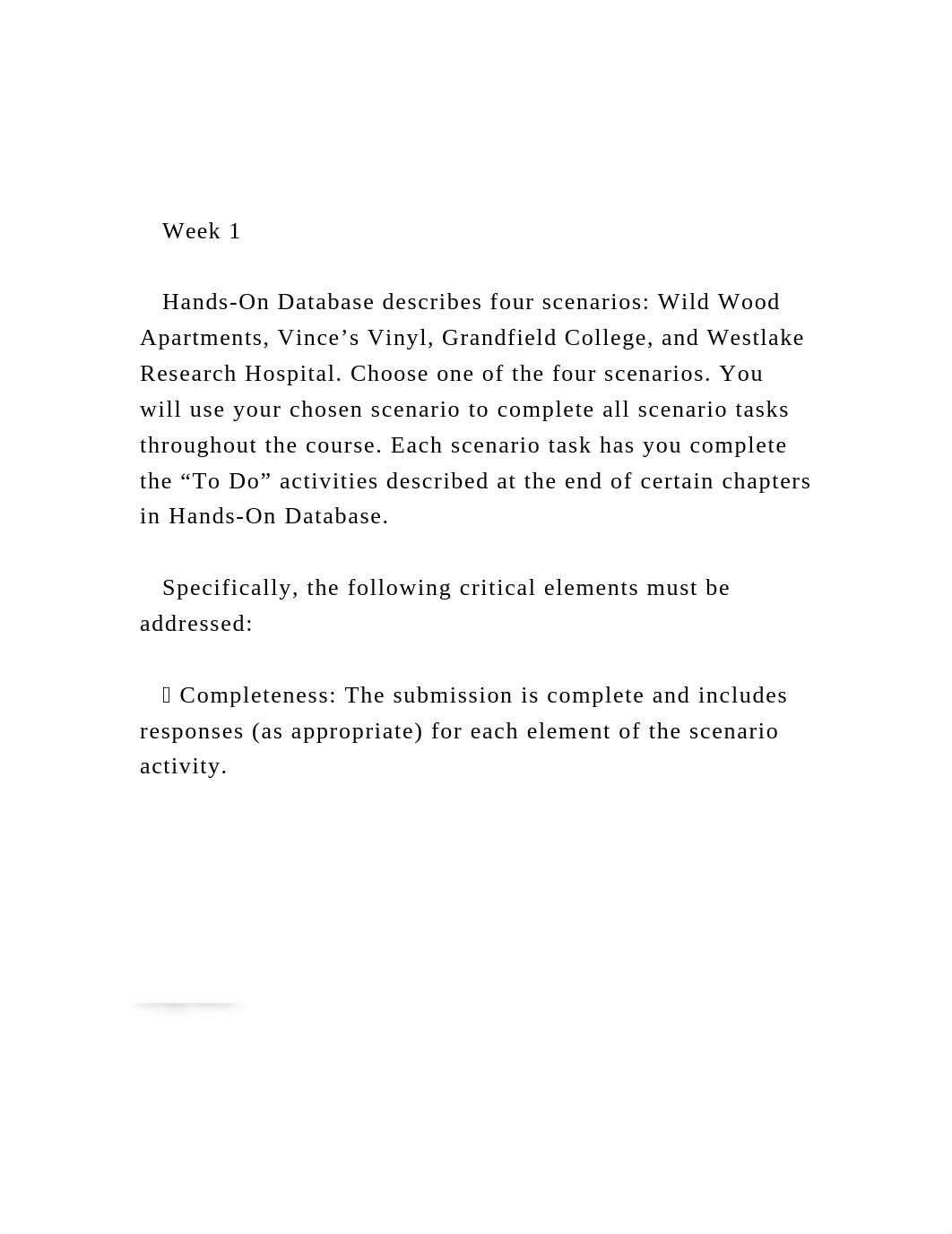 Week 1     Hands-On Database describes four scenarios.docx_dz0p2ml5p7f_page2