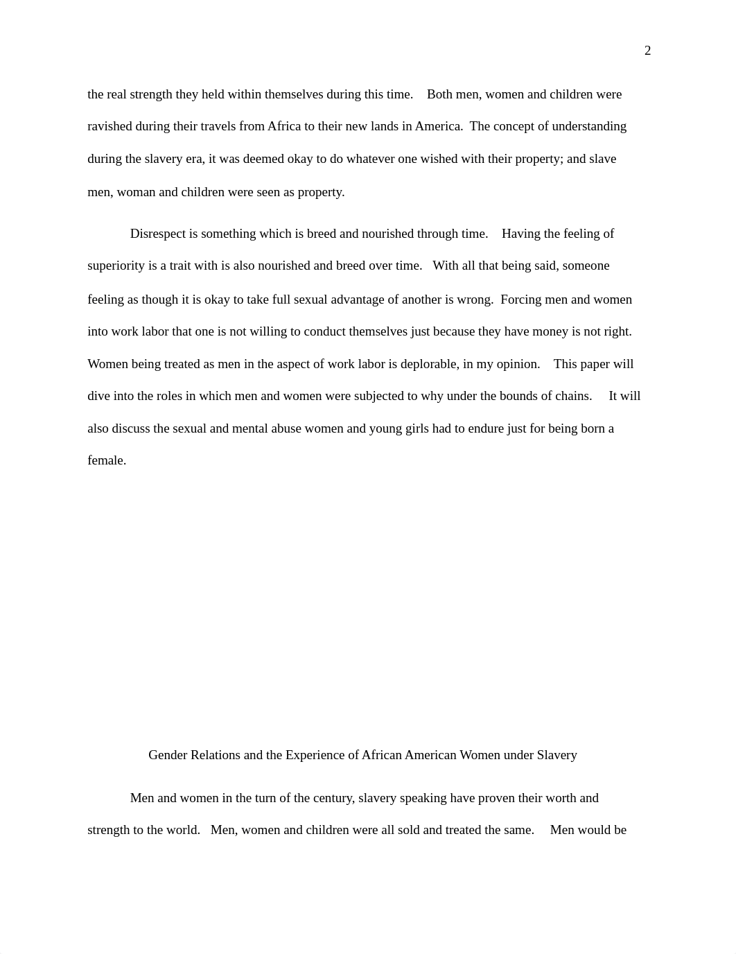 Gender Relations and the Experience of African American Women under Slavery.docx_dz0t4zfm5ve_page2