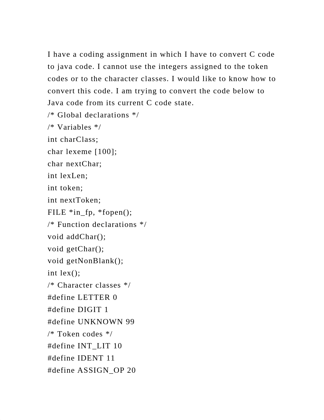 I have a coding assignment in which I have to convert C code to java.docx_dz0w0qvjy9u_page2
