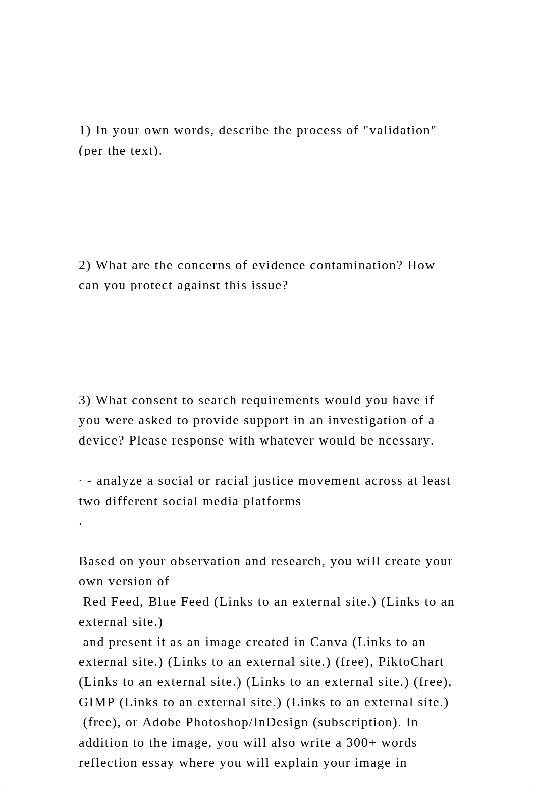 1) In your own words, describe the process of validation (per .docx_dz0z113n56o_page2