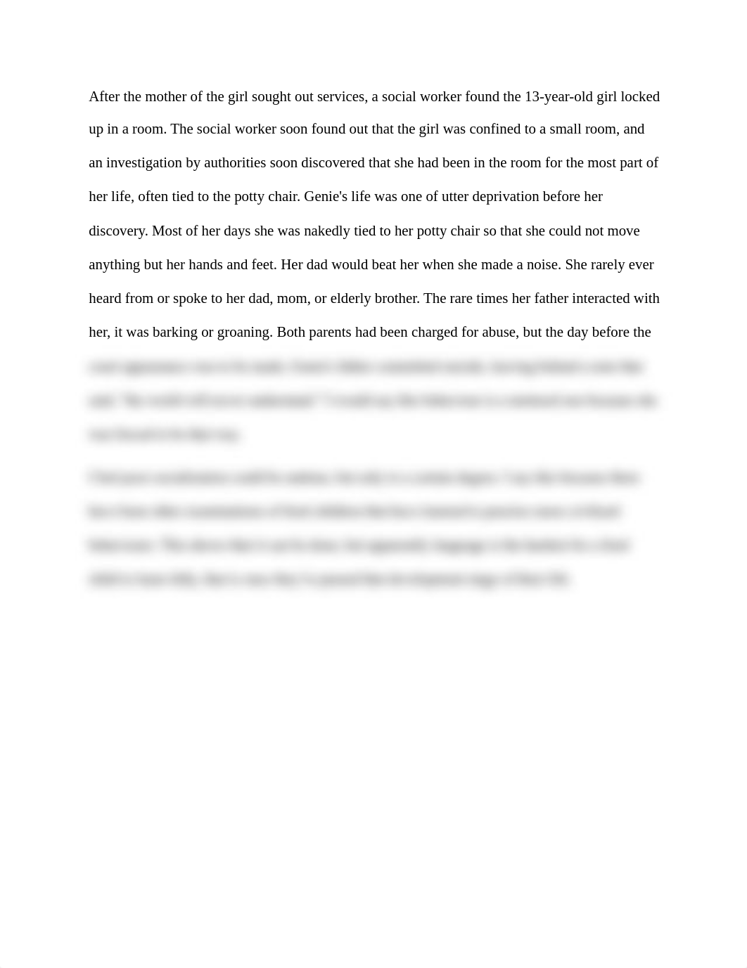 Discussion 3.2 - Nature vs. Nurture - Do you think poor socialization can be undone.docx_dz13qfea0r2_page1