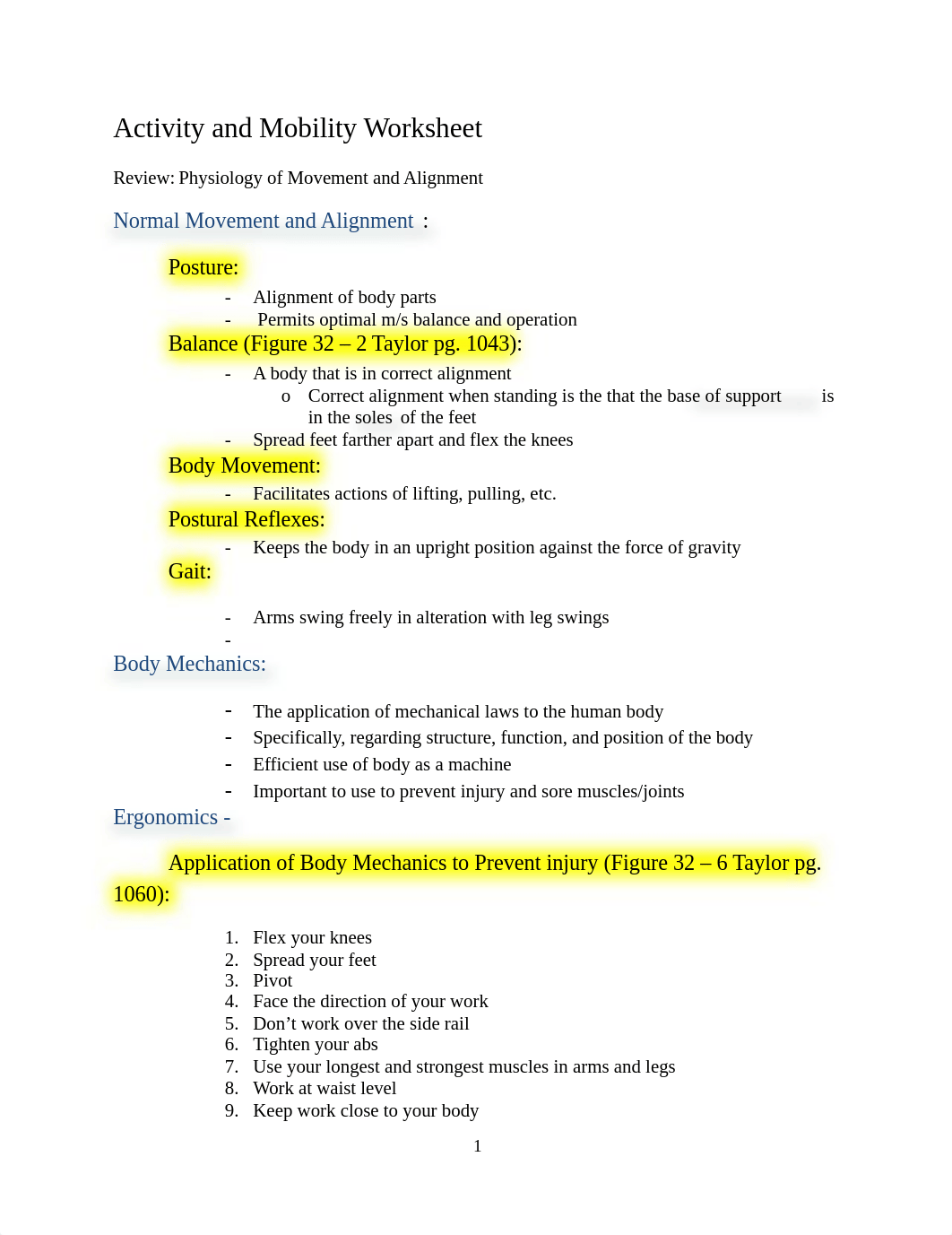 Activity, Mobility, Immobility, Alignment  STUDY GUIDE.docx_dz186aul2u4_page1