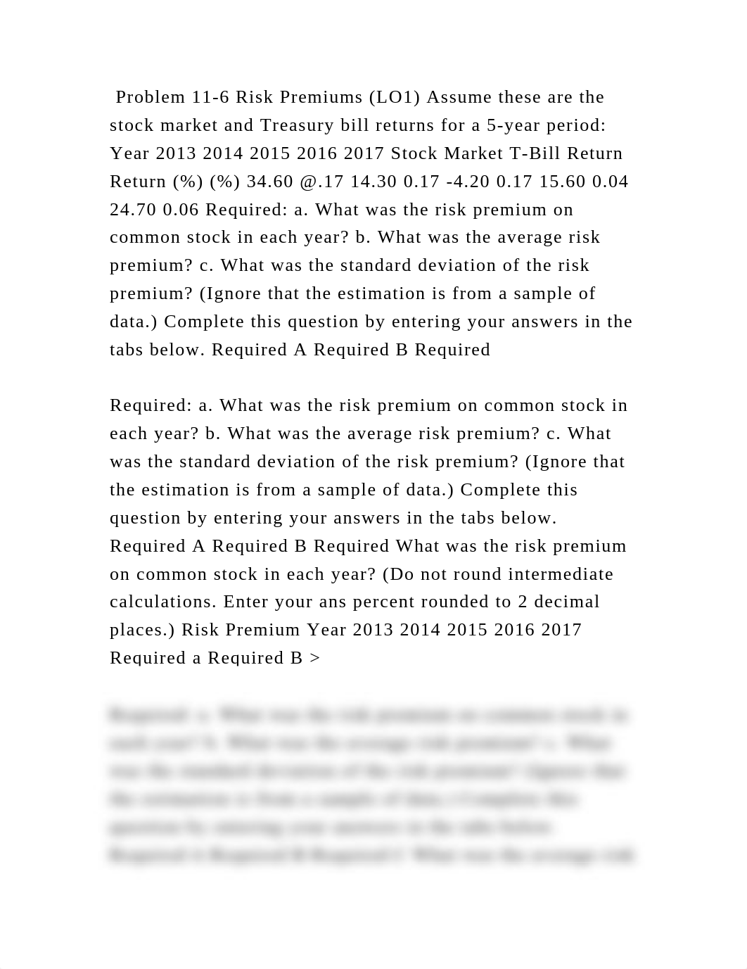 Problem 11-6 Risk Premiums (LO1) Assume these are the stock market an.docx_dz1ahxjd44y_page2