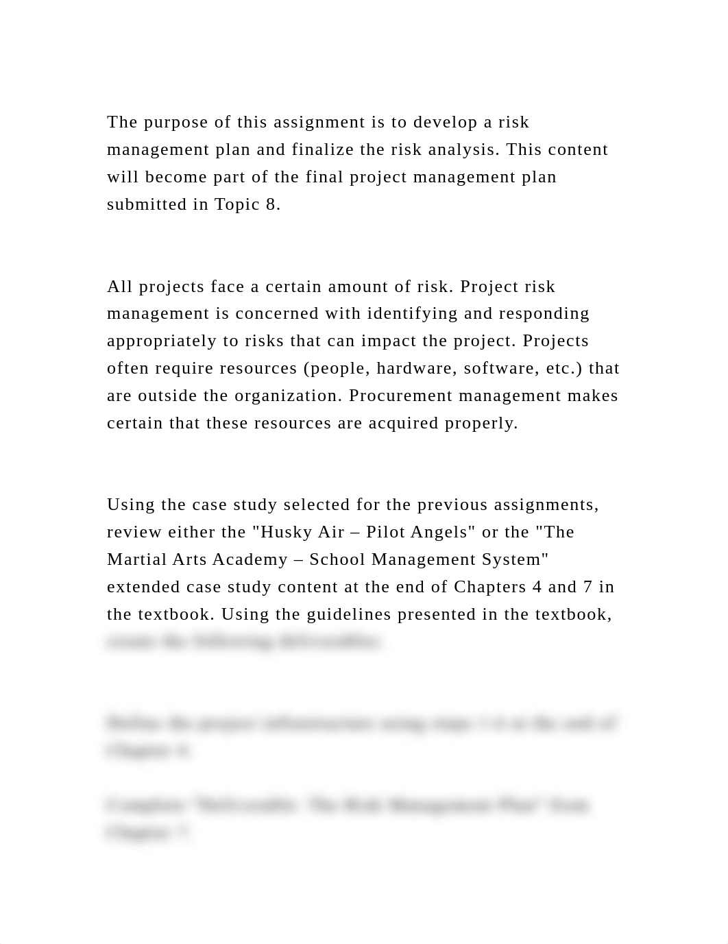 The purpose of this assignment is to develop a risk management plan .docx_dz1kjcjtp1r_page2