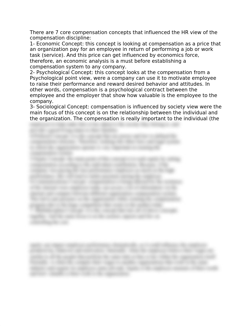 There are 7 core compensation concepts that influenced the HR view of the compensation discipline.do_dz1qyeu4k19_page1