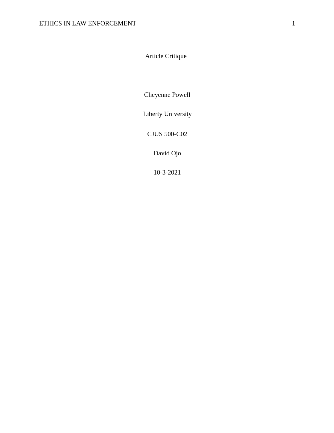 Article Critique_ Police Ethnocentricity, Subculture, and Historical Evolution Assignment.pdf_dz2fydtj489_page1