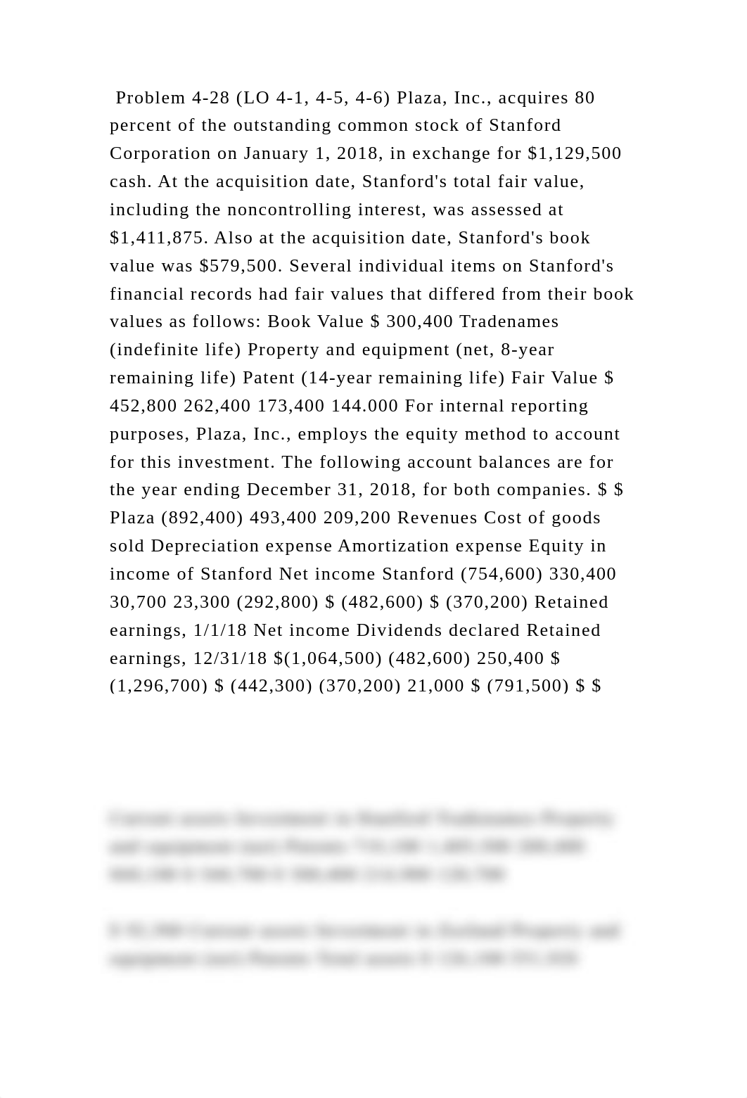 Problem 4-28 (LO 4-1, 4-5, 4-6) Plaza, Inc., acquires 80 percent of t.docx_dz2z7gvw1j9_page2