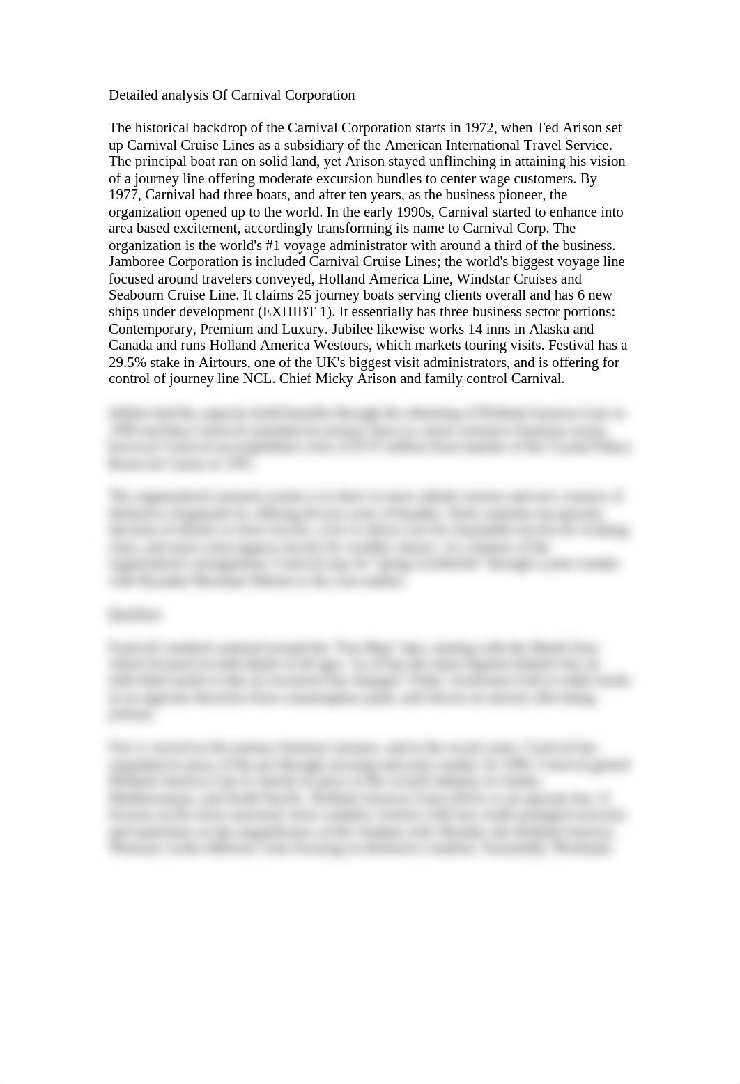 Case Study Of Carnival Corporation Essay_dz3ikljc435_page1