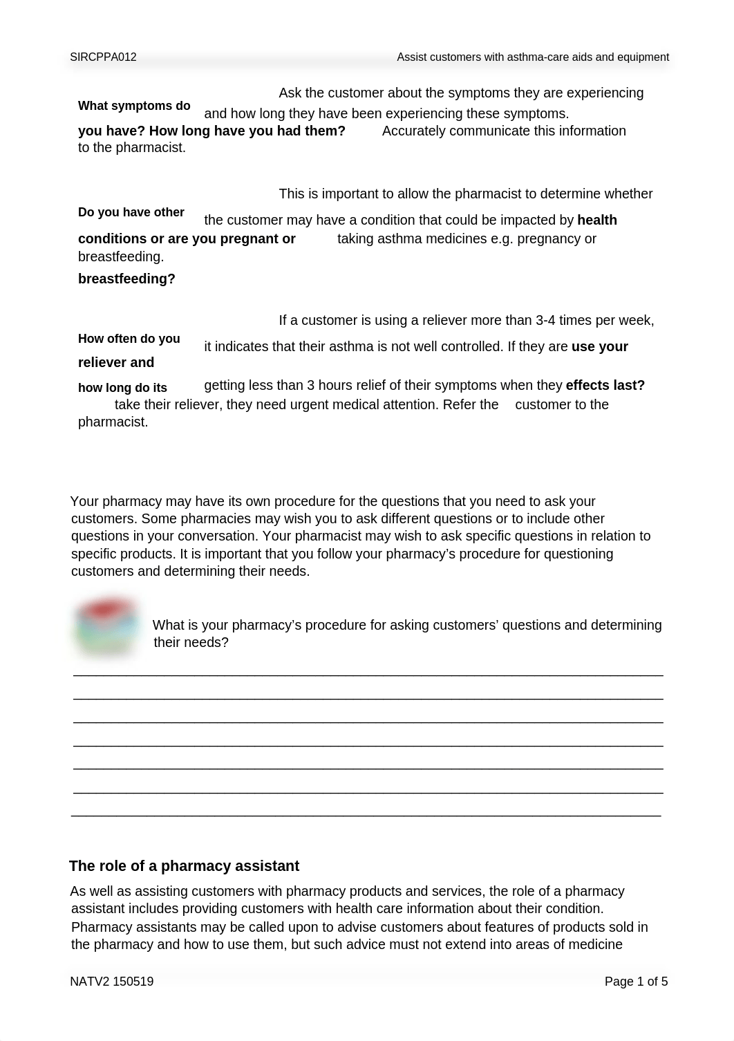 Ask the customer about the symptoms they are experiencing What symptoms do and how long they have be_dz3kp2bb85k_page1