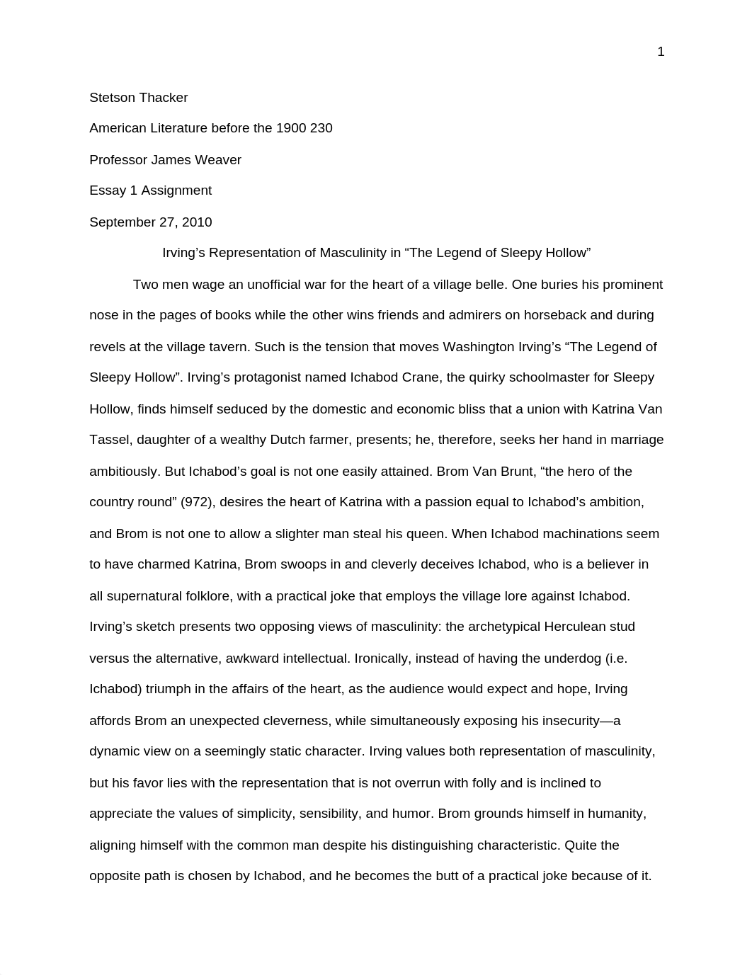 The Representation of Masculinity in Sleepy Hollow Essay 1_dz3mih1mg1k_page1