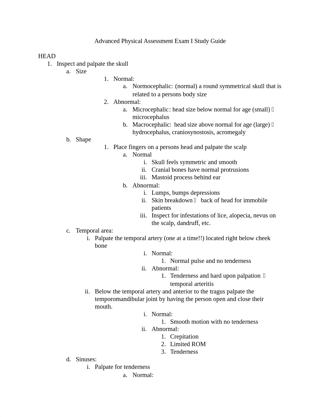 Advanced Physical Assessment Exam I Study Guide.docx_dz3t4ezohd4_page1