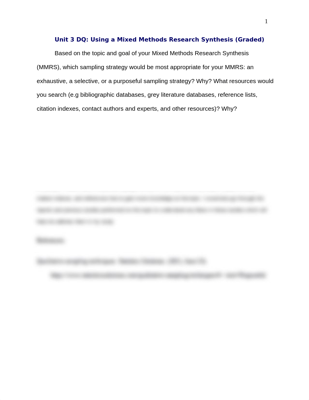 Unit 3 DQ Using a Mixed Methods Research Synthesis.docx_dz4hdzina8m_page1