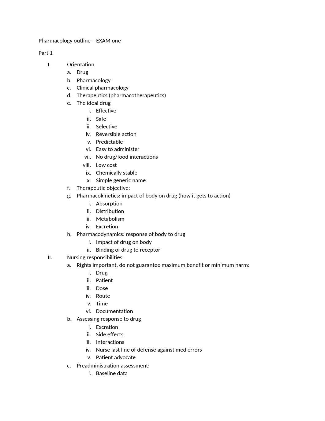 Pharmacology outline exam one.docx_dz4ojiimj5y_page1