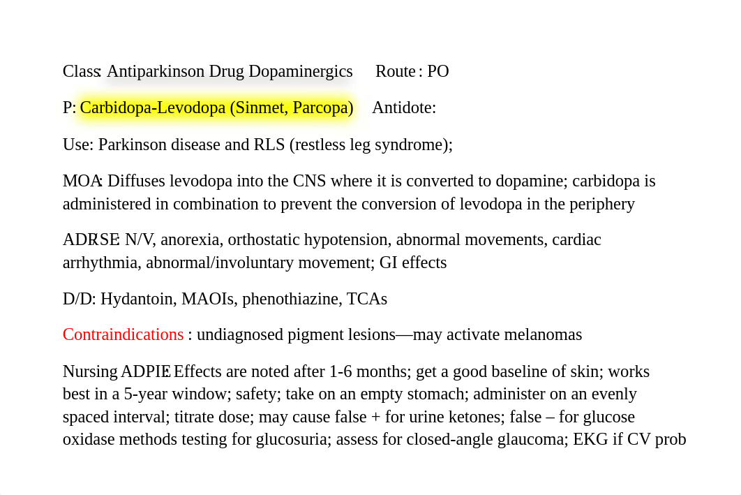 Drug Flash Cards Chapter 21 Drugs Treating Parkinson Disease and Other Movement Disorders.docx_dz4rnkd9m6v_page1