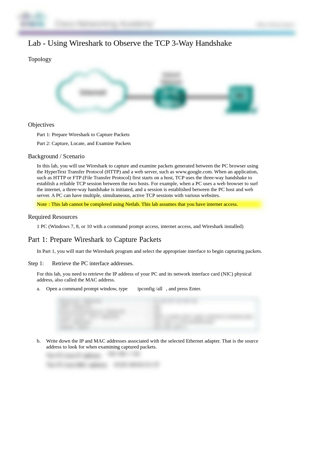 9.2.1.6 Lab - Using Wireshark to Observe the TCP 3-Way Handshake.pdf_dz4tv7qozq0_page1