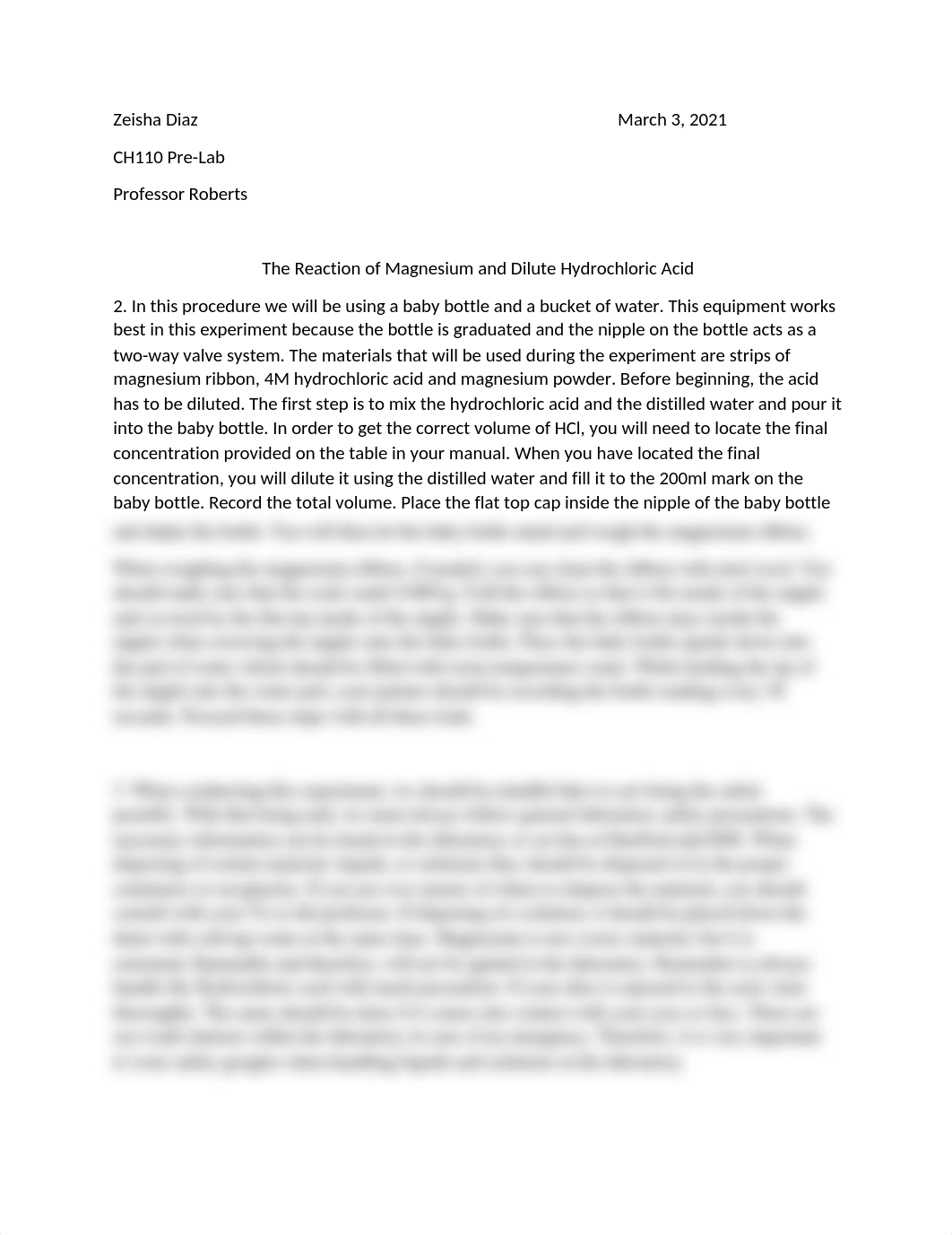 Pre-Lab for Reaction of Mg and HCl Dilute Hydrochloric Acid.docx_dz509gjiauq_page1