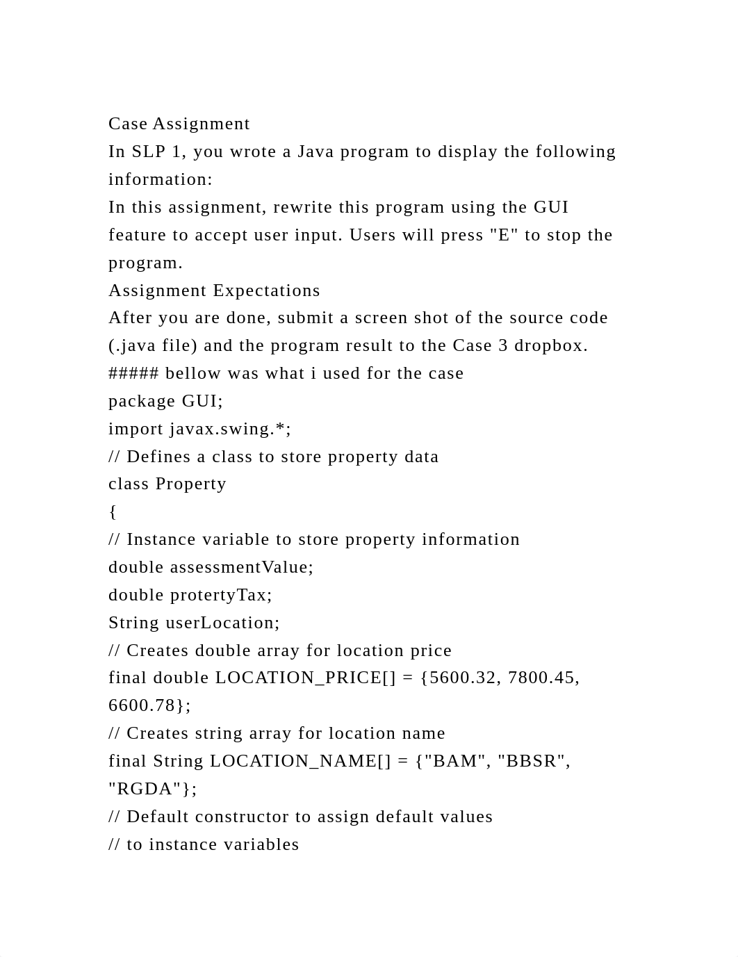 Case AssignmentIn SLP 1, you wrote a Java program to display the f.docx_dz518zu88dd_page1