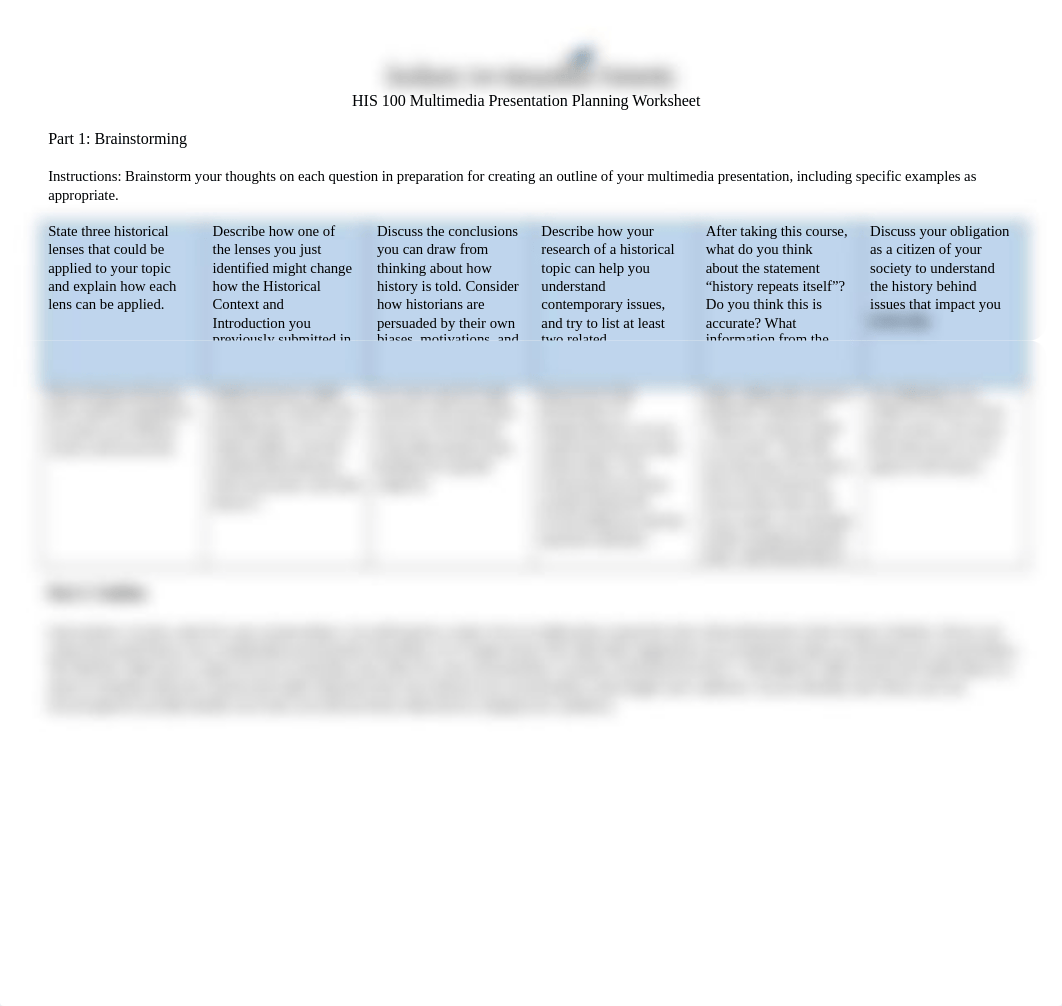 HIS 100 Multimedia Presentation Planning Worksheet (1).docx_dz56x04e3uy_page1