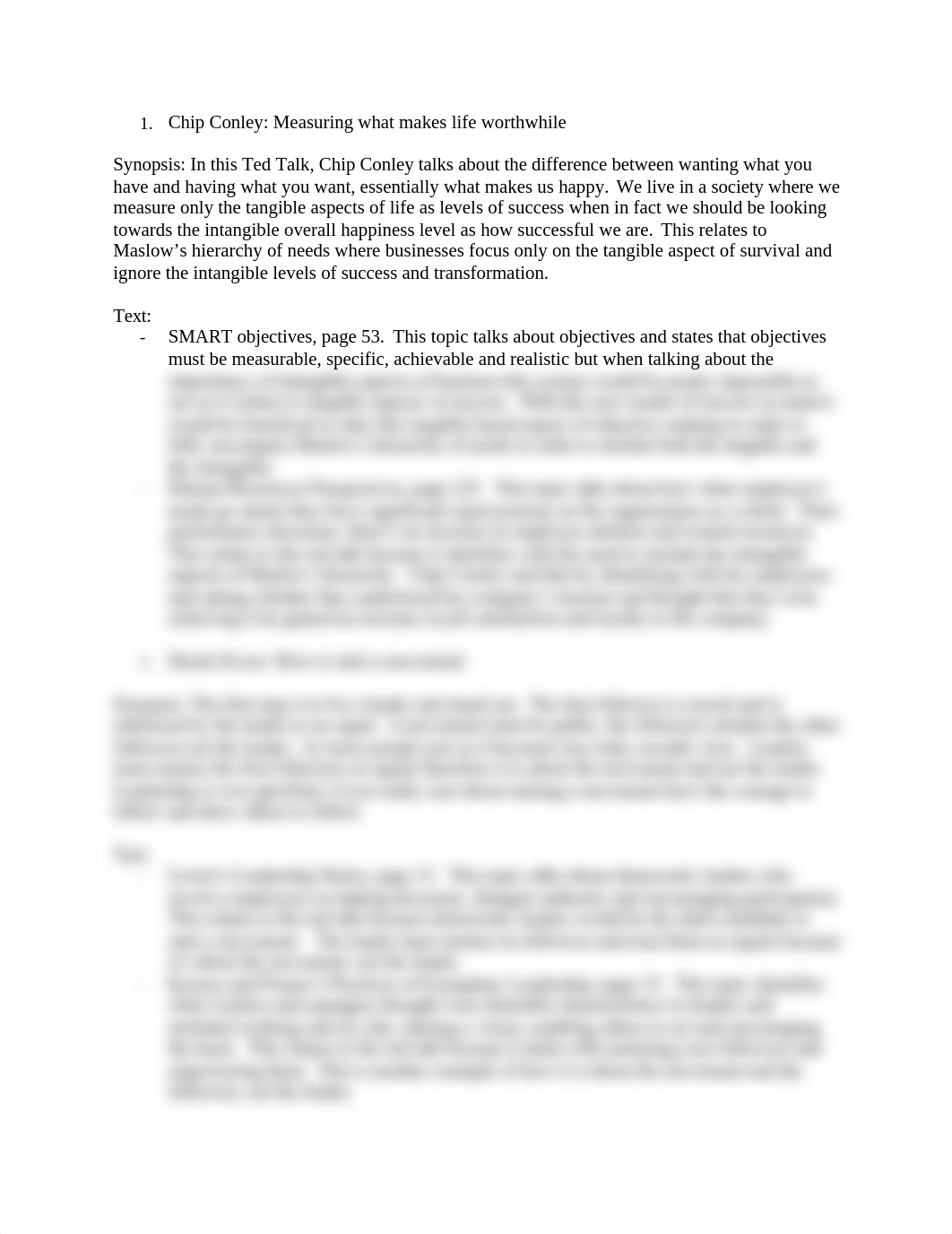 ted talk analysis: 1.	Chip Conley: Measuring what makes life worthwhile and 2.	Derek Sivers: How to_dz5b6zs11op_page2