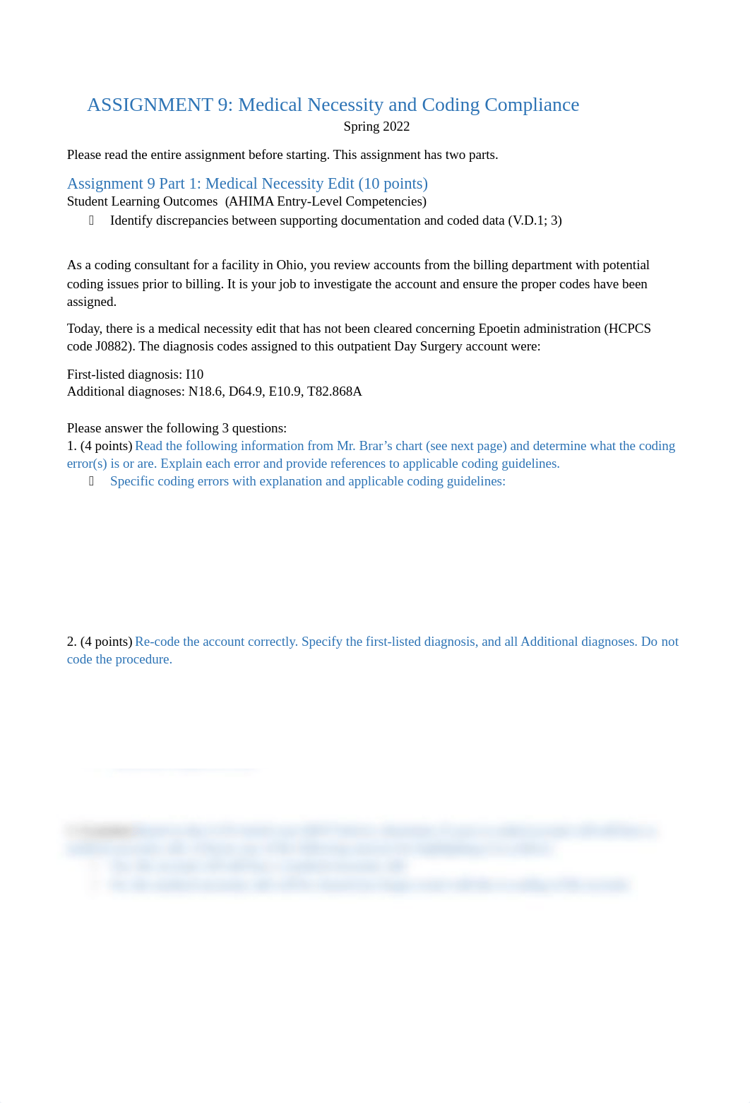 Assignment #9 Medical Necessity & Coding Compliance.docx_dz5rr8cd6rz_page1