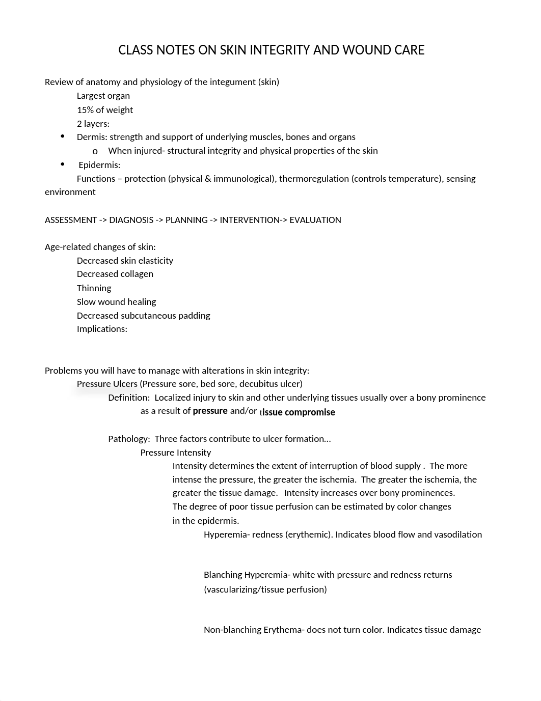 CLASS NOTES ON SKIN INTEGRITY AND WOUND CARE - Copy.docx_dz63pzrhq4h_page1