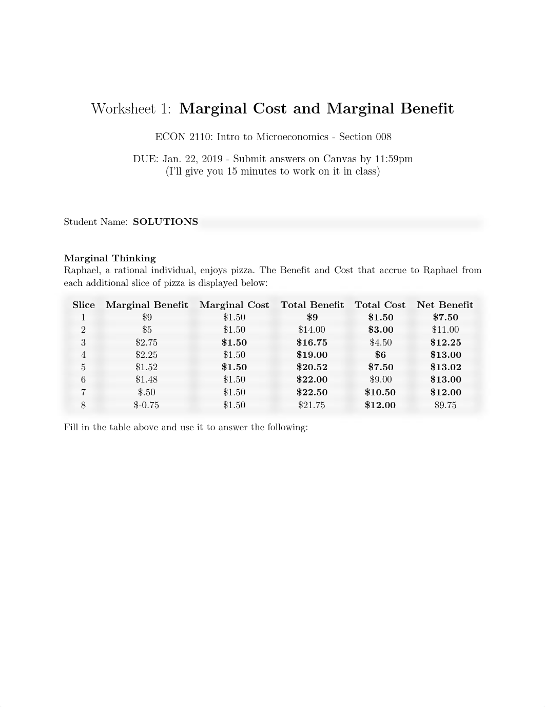 Worksheet 1 - Marginal Cost Benefit Analysis - Solutions.pdf_dz68ij437p5_page1