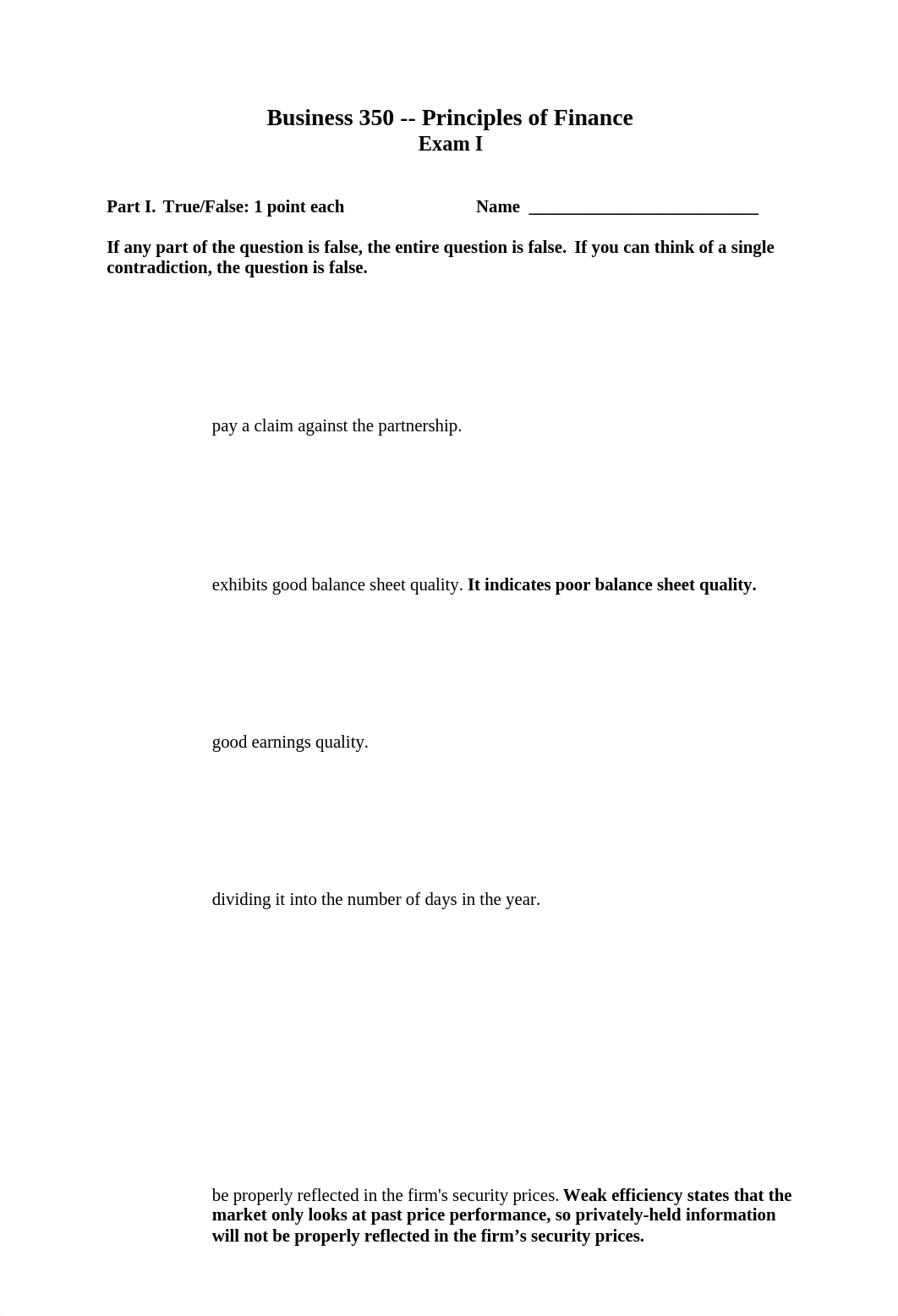 BUS 350 Principles of Finance -- Exam 1 -- 15-10-06-- Answers-1.docx_dz6gat8eovd_page1