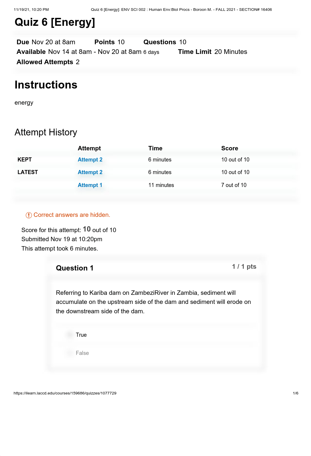 Quiz 6 [Energy]_ ENV SCI 002 _ 2Human Env_Biol Procs - Boroon M. - FALL 2021 - SECTION# 16406.pdf_dz6q07oz8pv_page1