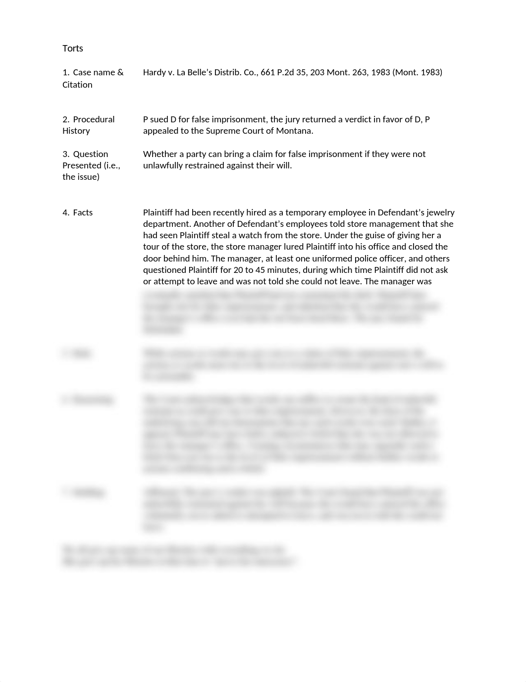 Case Brief, Hardy v. La Belle's Distrib. Co.docx_dz6qlhmc8ys_page1