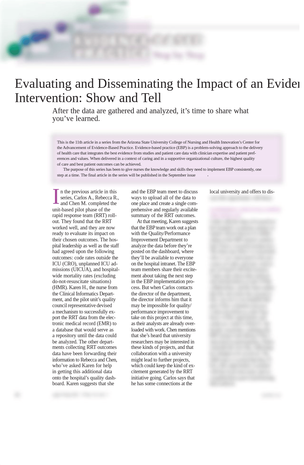 Article 11 Evaluating and disseminating the impact of an evidence-based intervention.pdf_dz70ckszybg_page1