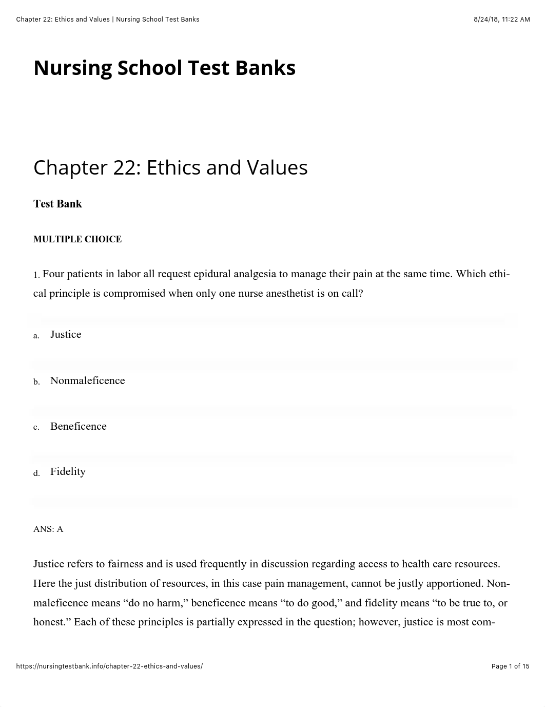 Chapter 22: Ethics and Values | Nursing School Test Banks.pdf_dz7eizmdobe_page1