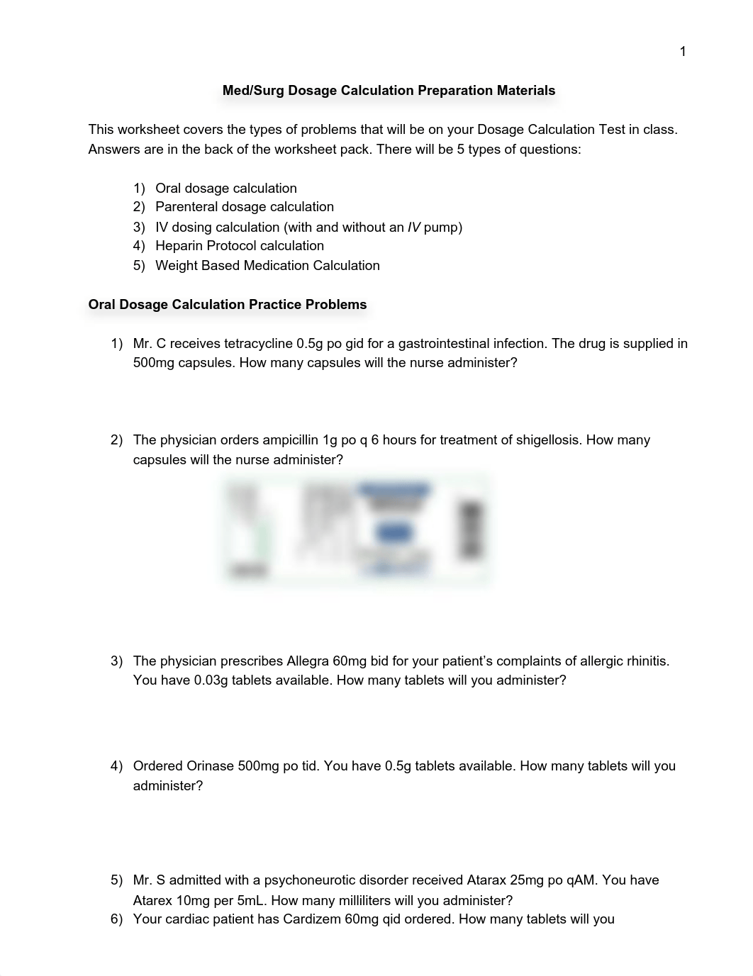 4617 Dosage Calc Prep w Answers updated 8_2019_578884861.pdf_dz7hv4cz2er_page1