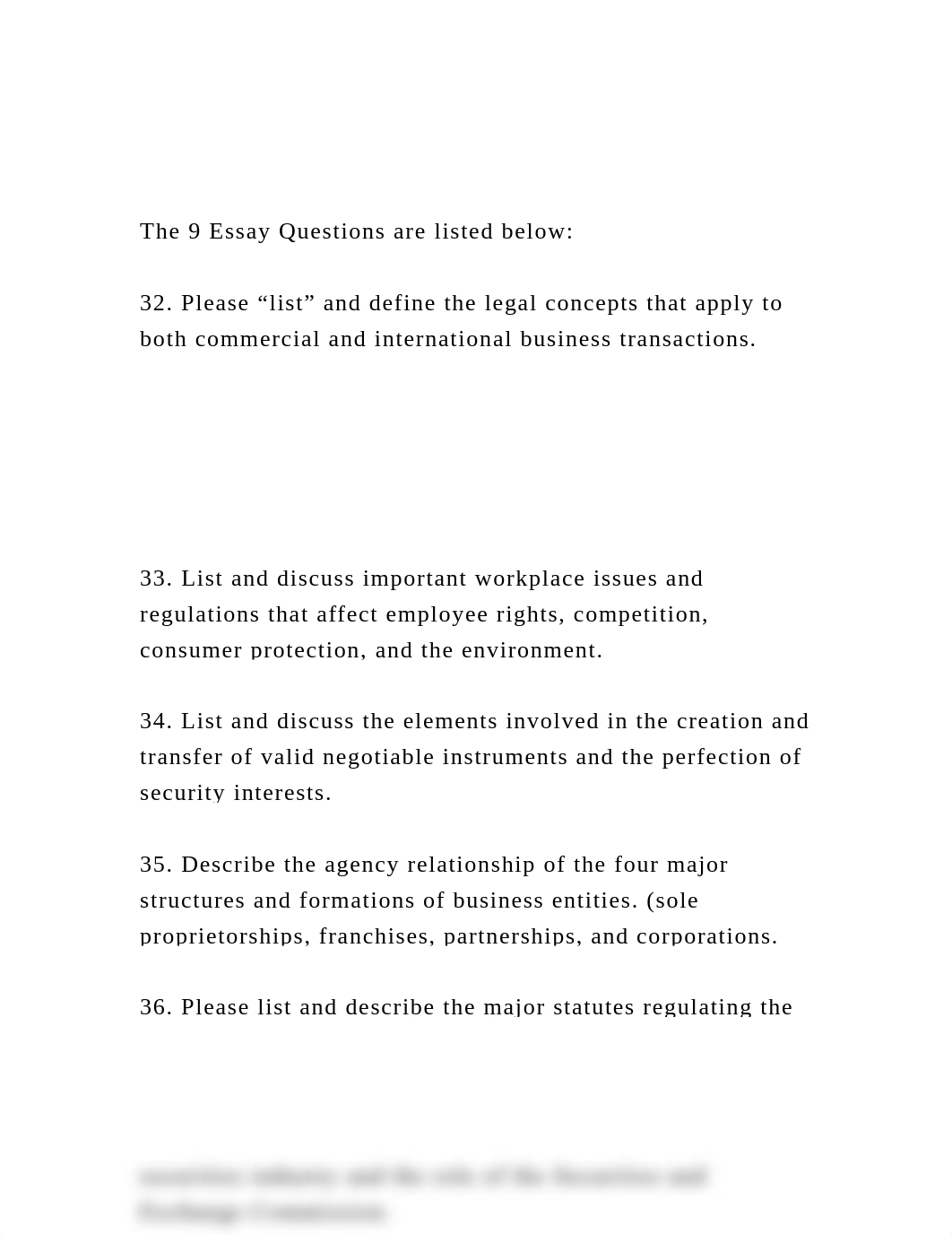 The 9 Essay Questions are listed below32. Please "list" and.docx_dz7ol2ydx5q_page2