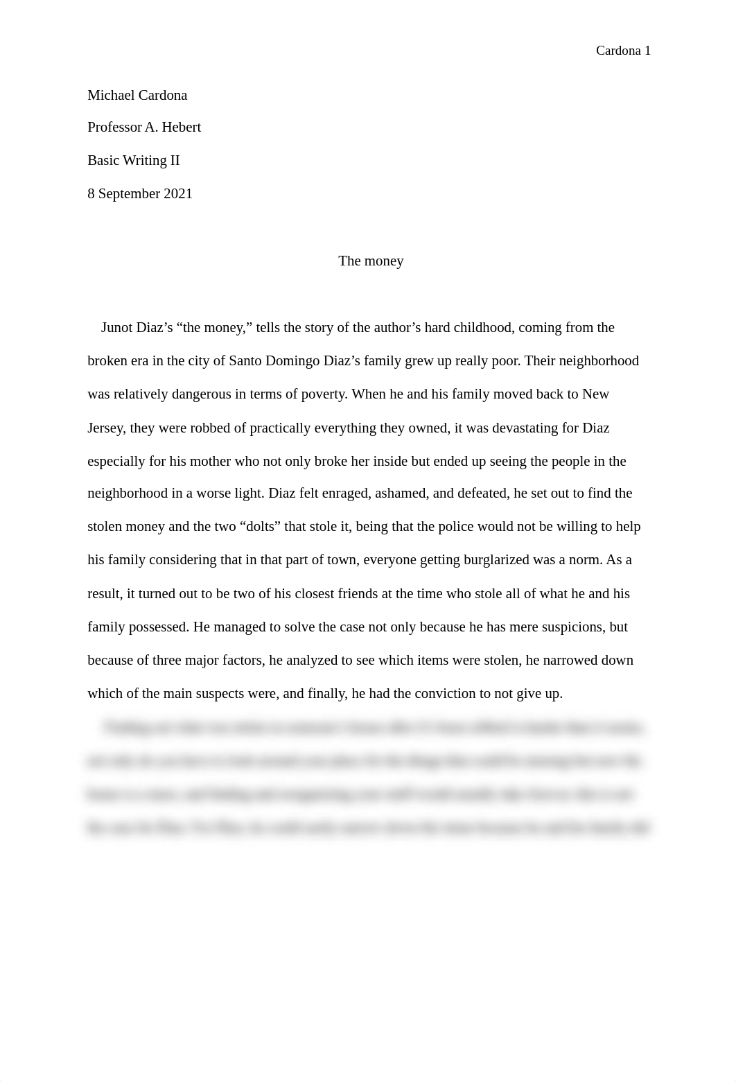 The money Junot Diaz essay.docx_dz7rllawwk9_page1