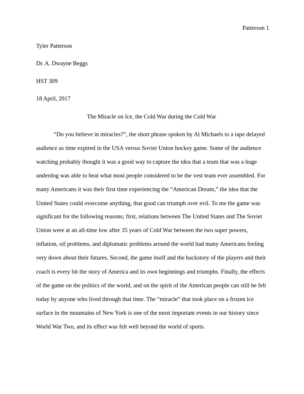 History Research Paper; Miracle on Ice.docx_dz7xnsbluk8_page1