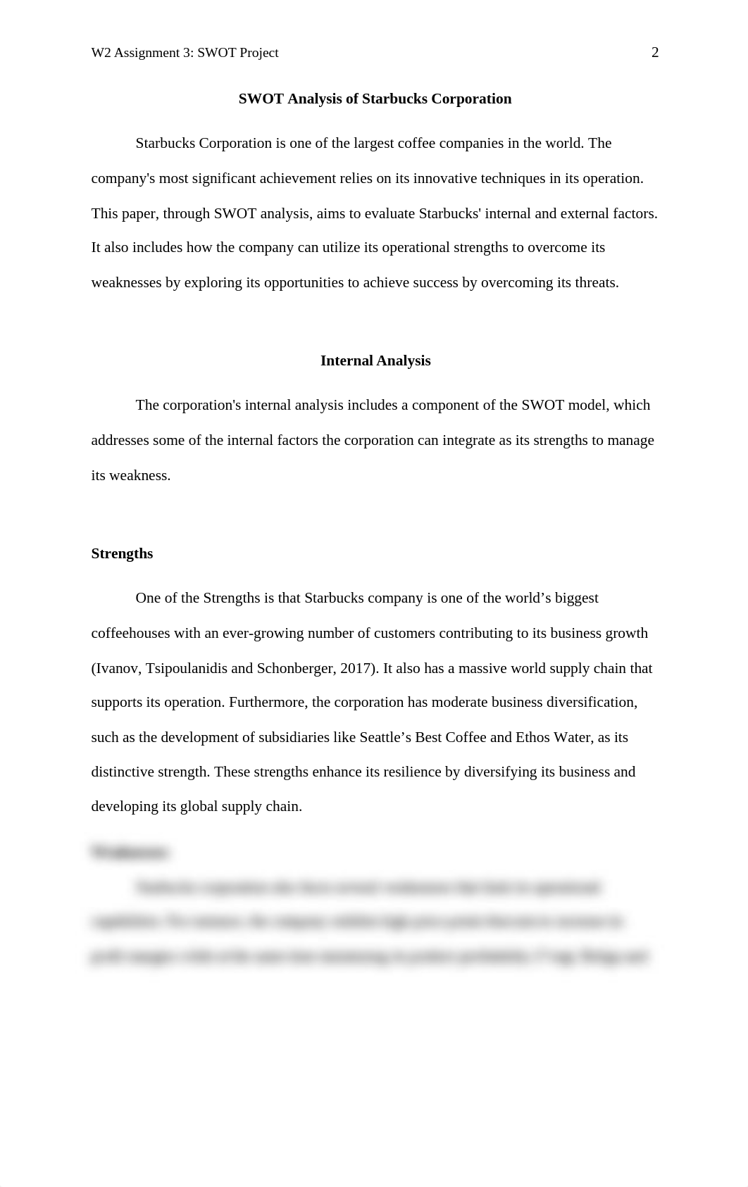 HIED 652_T_Williams_W2 Assignment 3_SWOT Analysis of Starbucks Corporation .edited.docx_dz886it44hj_page2