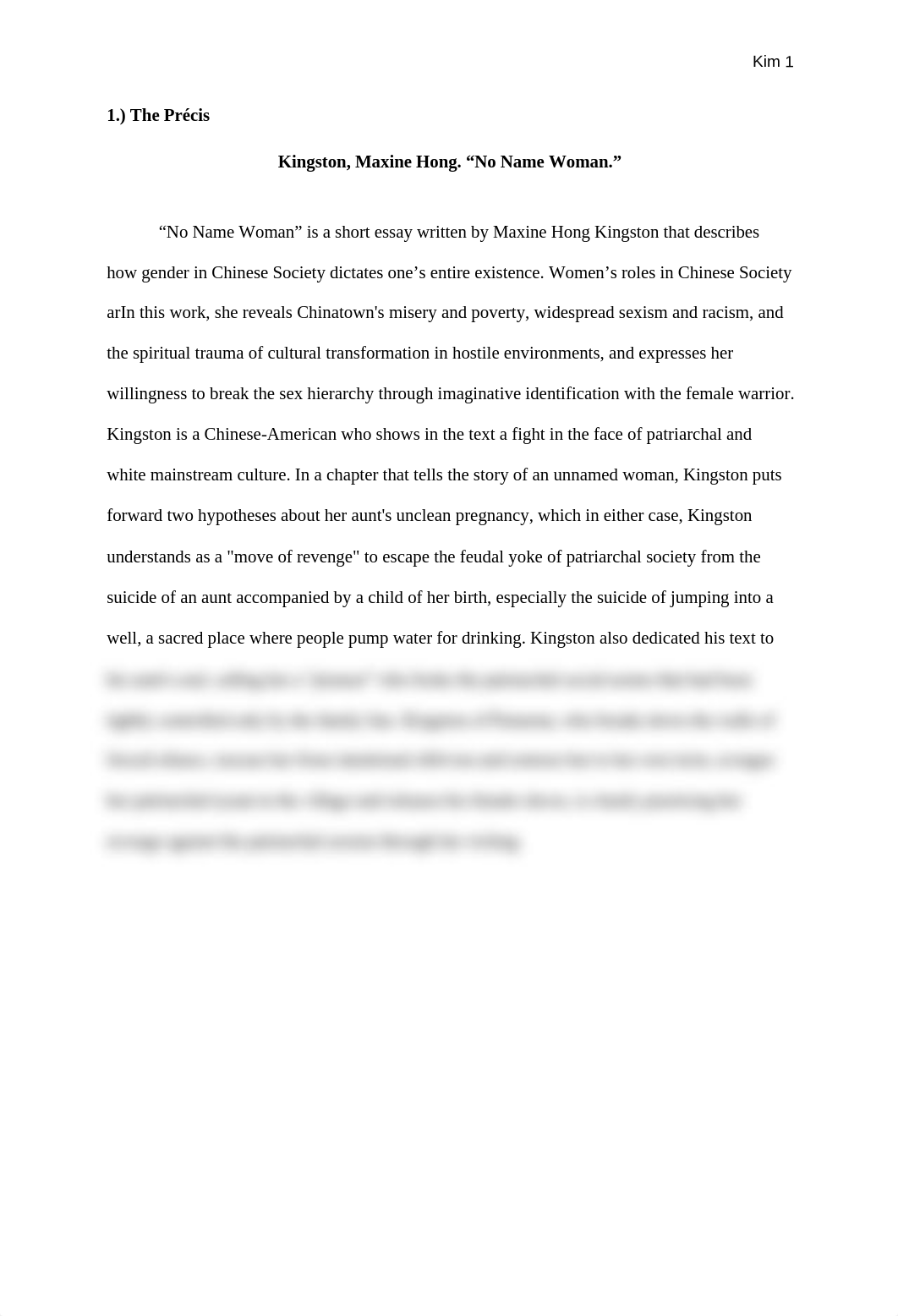 _Précis #3 - No Name Woman Maxine Hong Kingston  (1).docx_dz8edp9auuj_page1