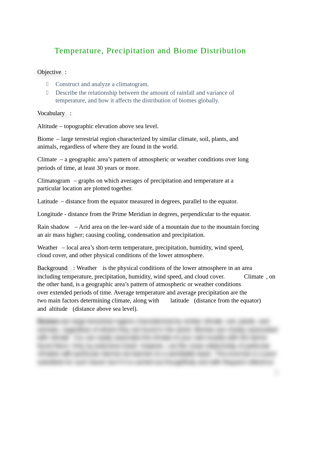 Temperature, Precipitation and Biome Distribution.docx_dz956hjqx7f_page1