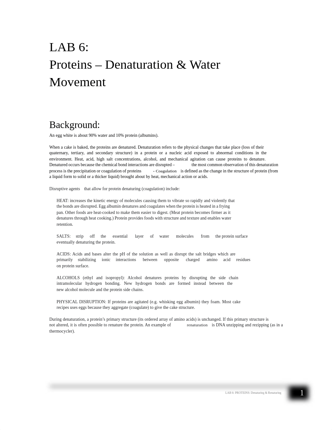 LAB 6  Proteins - denaturing & water movement v1 (1).pdf_dz96bdjc2vl_page1