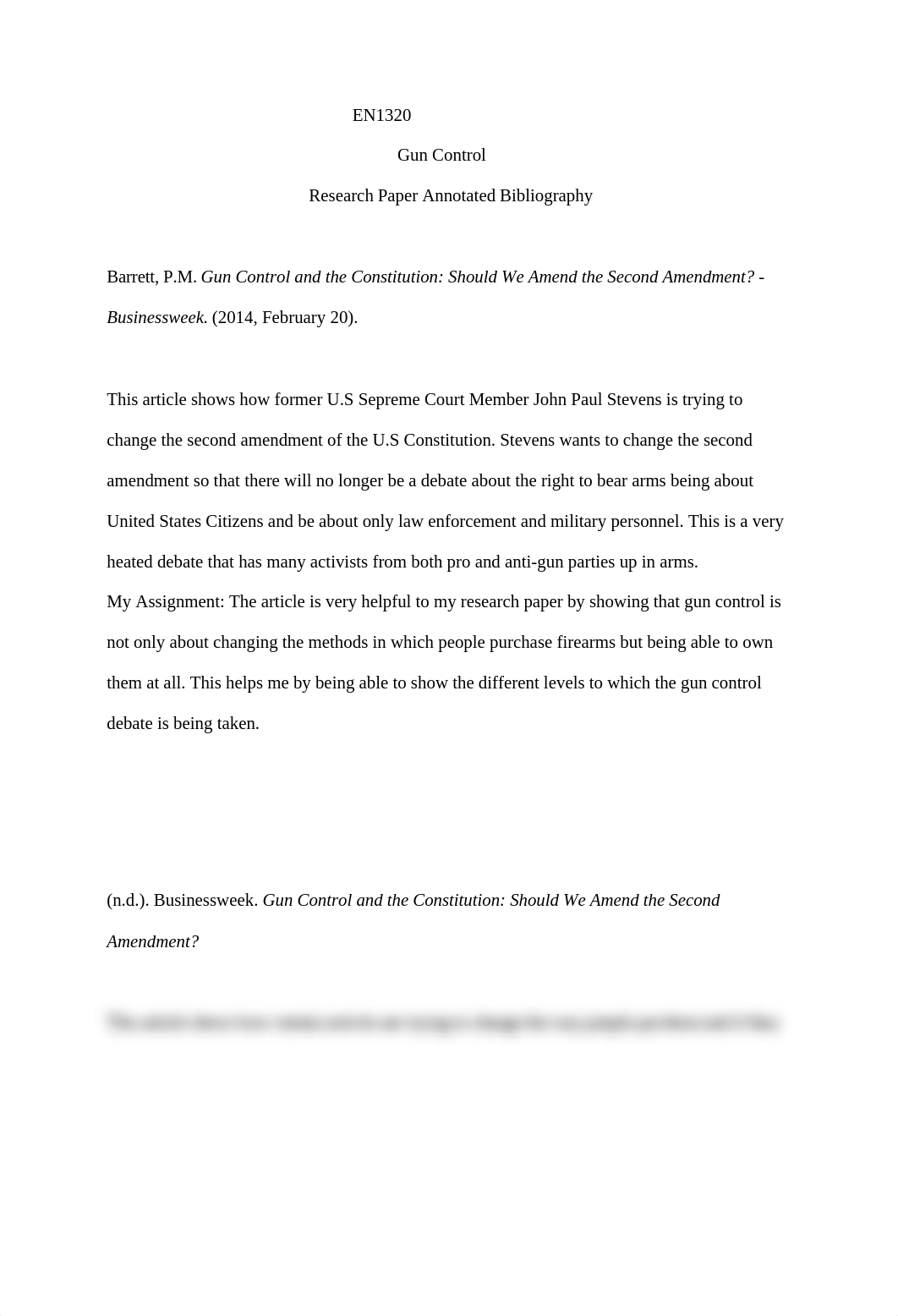 EN1320 Gun Control Research Paper Annotated Bibliography_dz98l4zbr0p_page1