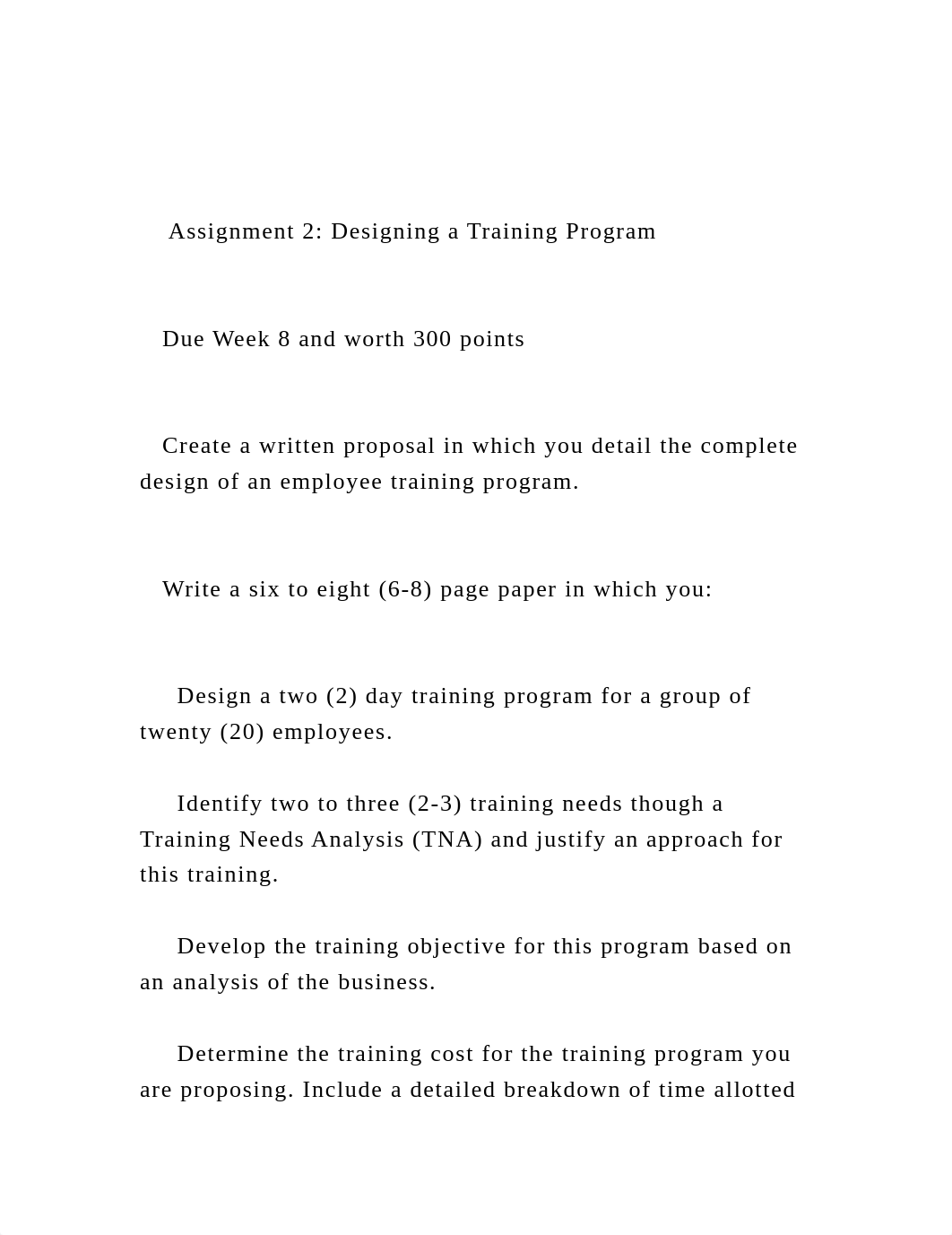 Assignment 2 Designing a Training Program      Due Week .docx_dz9dylcfrq2_page2