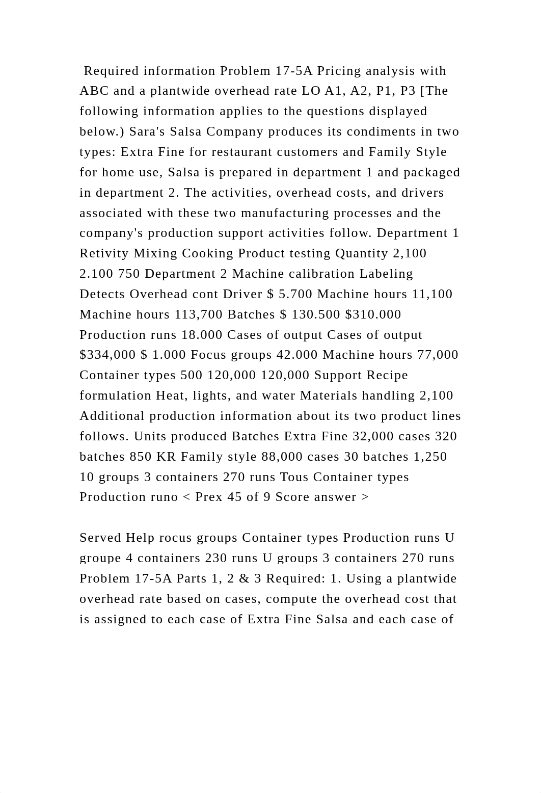 Required information Problem 17-5A Pricing analysis with ABC and a pl.docx_dzalt9e09da_page2