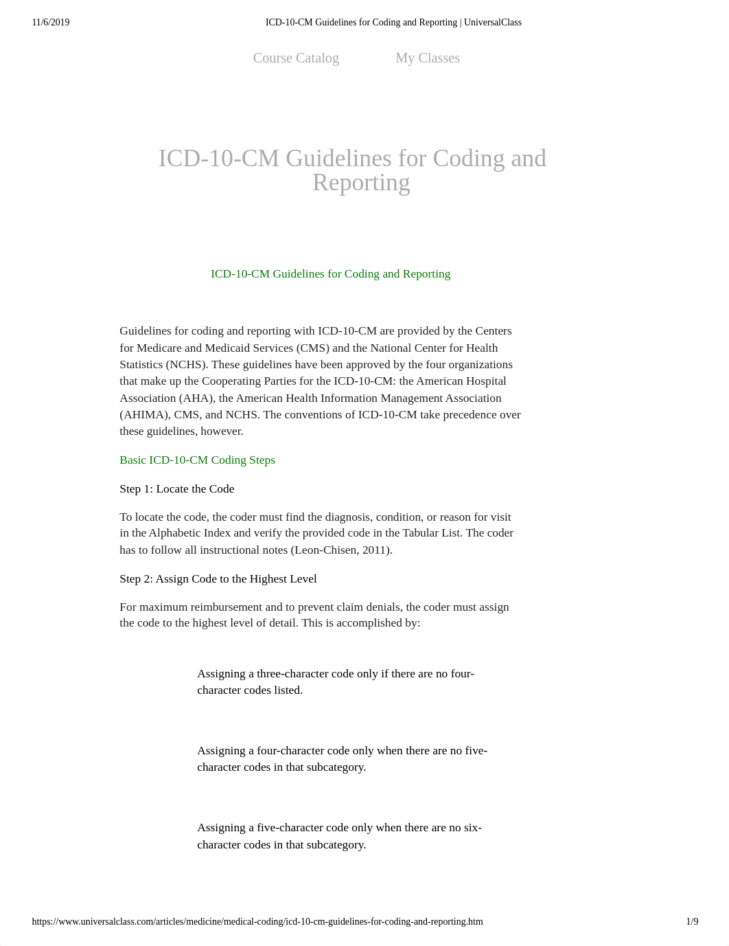 ICD-10-CM Guidelines for Coding and Reporting _ UniversalClass.pdf_dzb1hlggyjy_page1