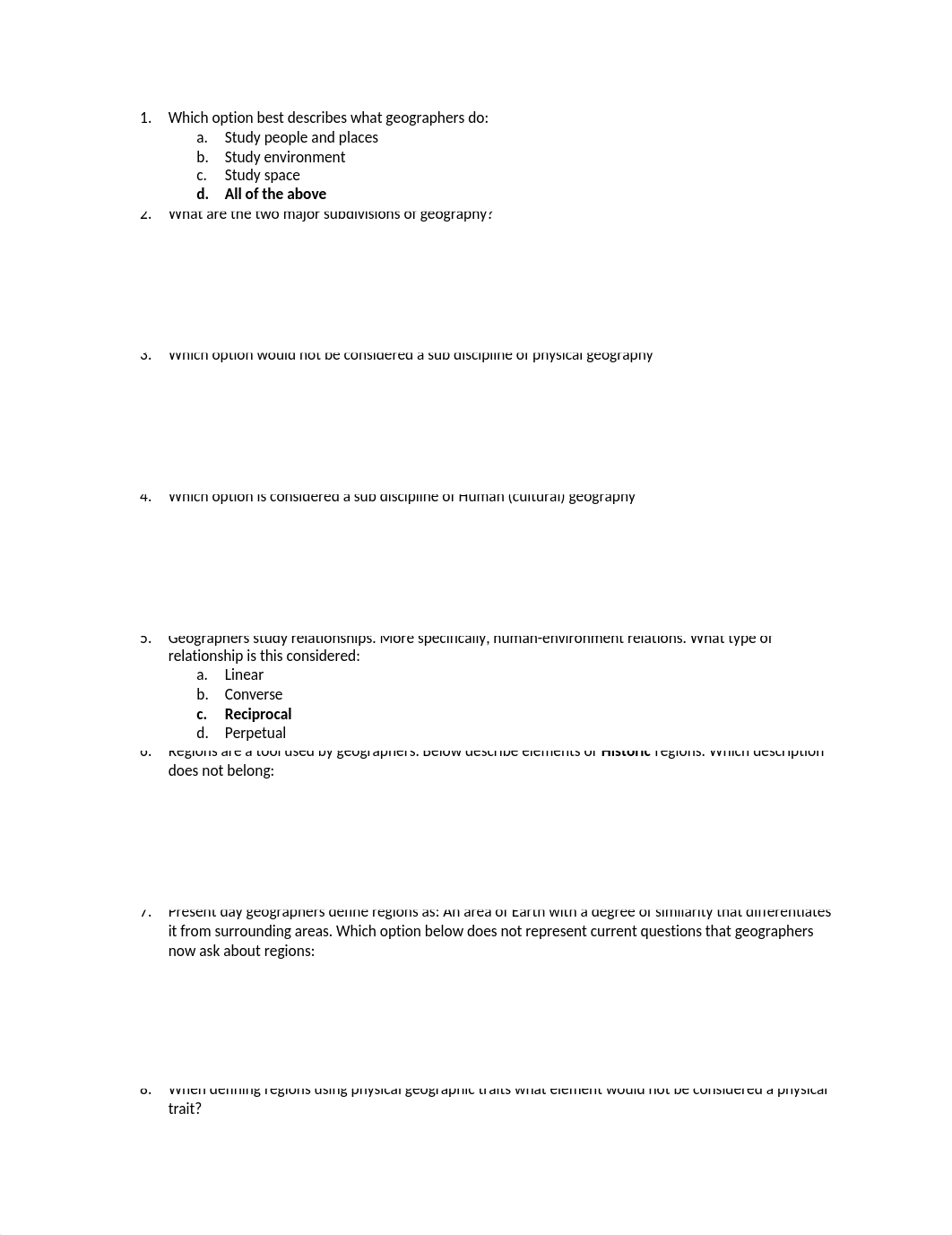 World Geography Final Exam_dzb6bvjcyjl_page1