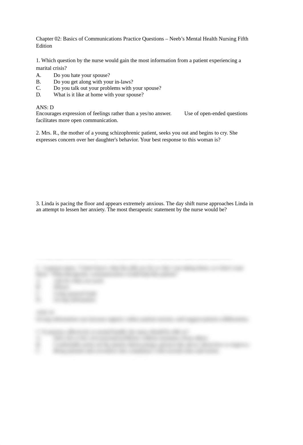 Chapter 02 Basics of Communications Practice Questions - Neeb's Mental Health Nursing Fifth Edition._dzbiqig7ejg_page1